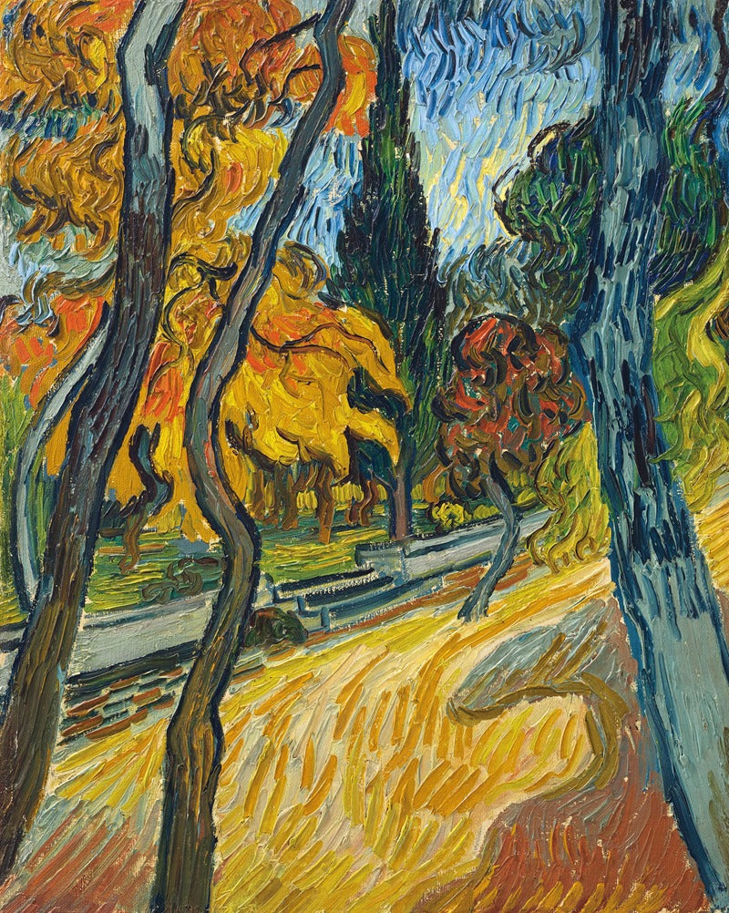 Arbres dans le jardin de l’asile (1889)